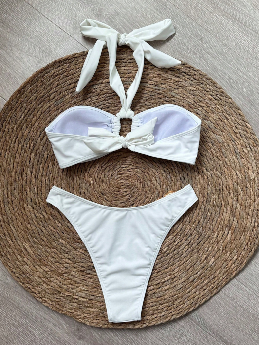 Costum de baie din 2 piese, cu accesoriu metalic [4]