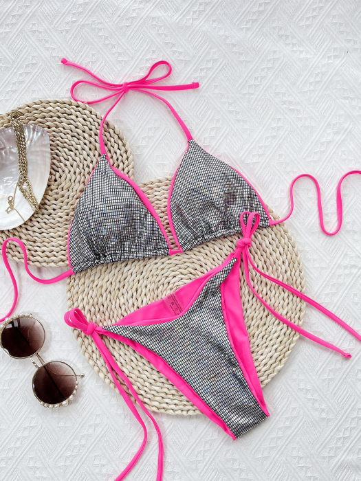 Costum de baie din 2 piese, cu aspect stralucitor [3]