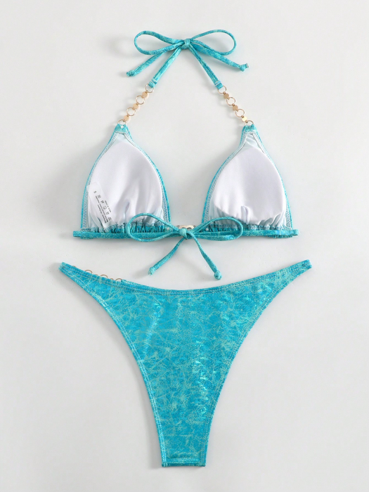 Costum de baie din 2 piese, cu accesorii decorative [4]