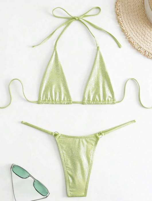 Costum de baie din 2 piese, cu aspect stralucitor [3]