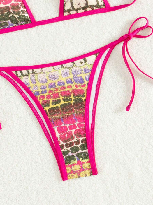 Costum de baie din 2 piese, cu aspect stralucitor [4]