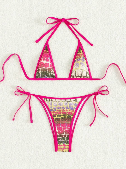 Costum de baie din 2 piese, cu aspect stralucitor [3]