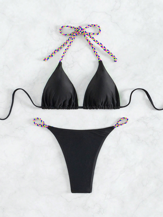 Costum de baie din 2 piese, cu bretele impletite [3]