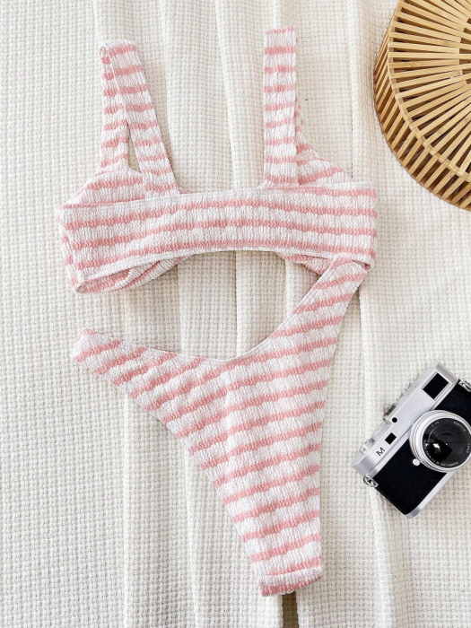 Costum de baie din 2 piese, cu dungi [3]