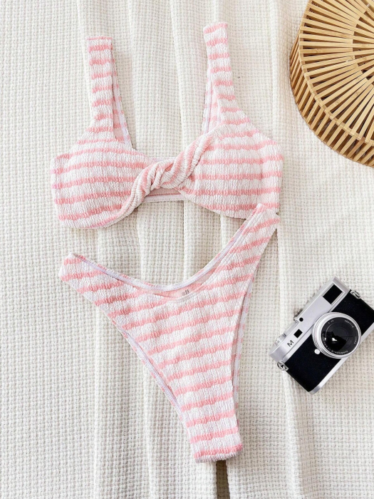 Costum de baie din 2 piese, cu dungi [2]