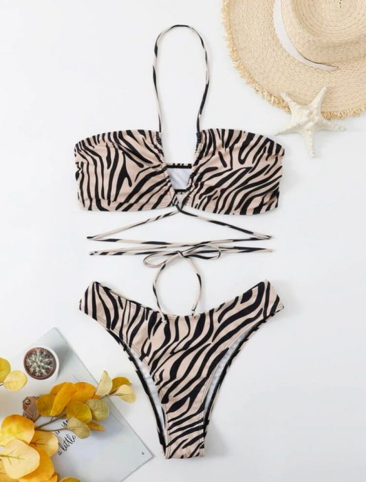 Costum de baie din 2 piese, cu imprimeu [3]
