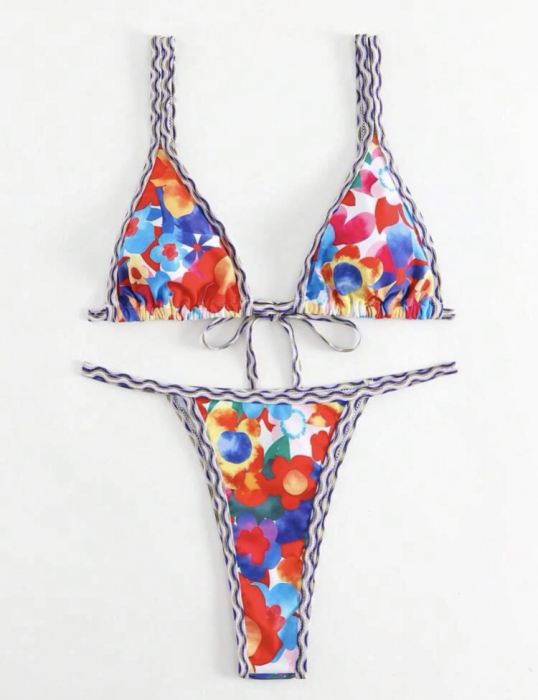 Costum de baie din 2 piese, cu imprimeu [3]