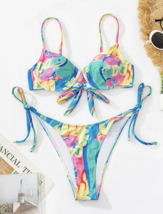 Costum de baie din 2 piese, cu imprimeu [3]