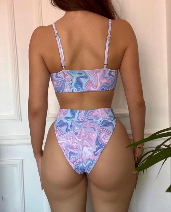 Costum de baie din 2 piese, cu imprimeu [2]