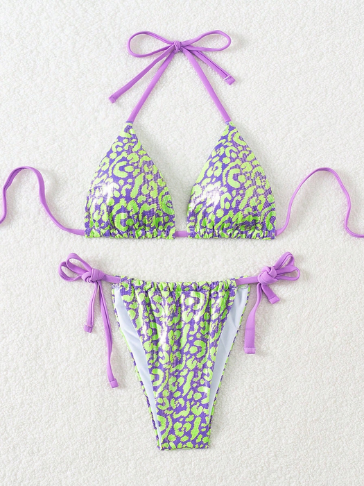 Costum de baie cu 2 piese, cu imprimeu animal print [3]