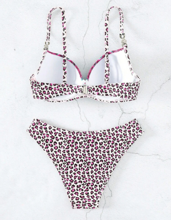 Costum de baie din 2 piese, cu imprimeu si push-up [3]