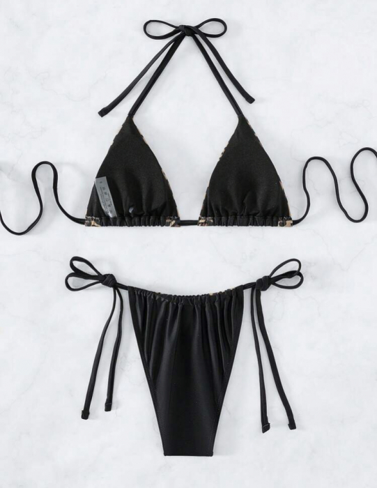 Costum de baie din 2 piese, cu model animal print [4]