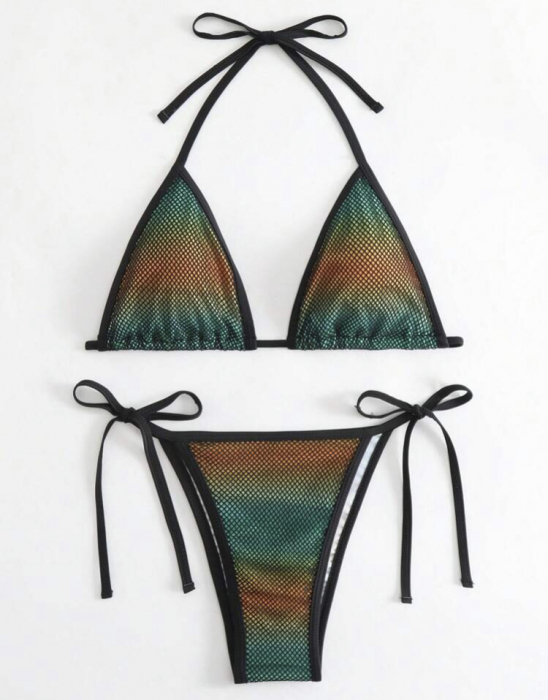 Costum de baie din 2 piese, cu model tip plasa [2]