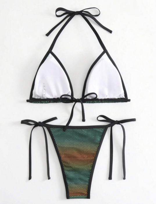 Costum de baie din 2 piese, cu model tip plasa [3]