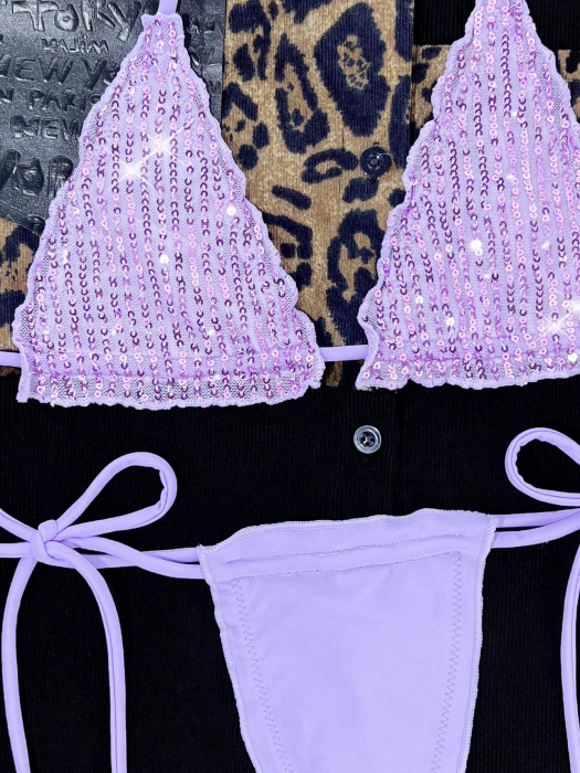 Costum de baie din 2 piese, cu paiete [4]