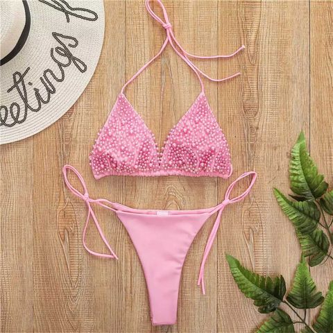 Costum de baie din 2 piese, cu perle [3]