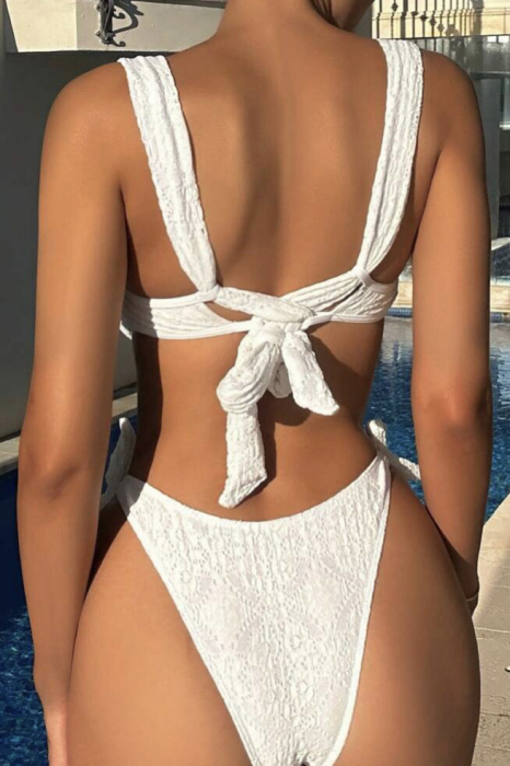 Costum de baie din 2 piese, cu aspect tricotat si push-up [2]