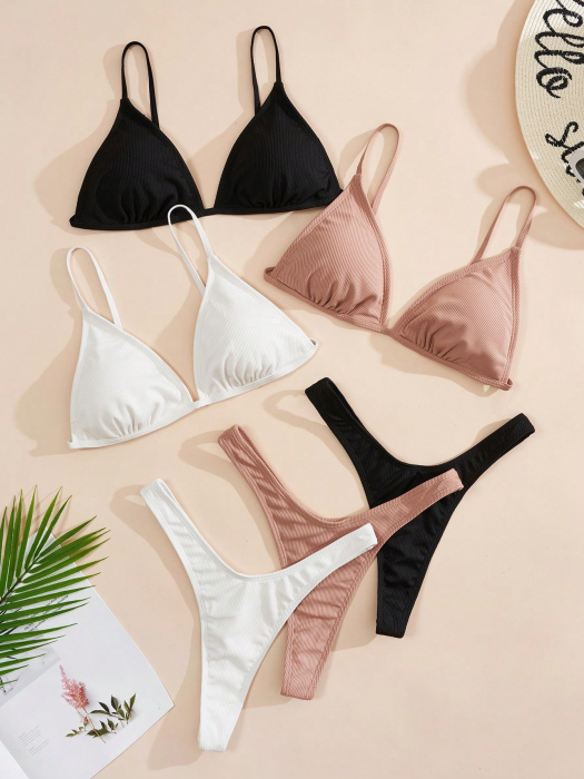 Costum de baie din 2 piese, cu slip tanga [3]