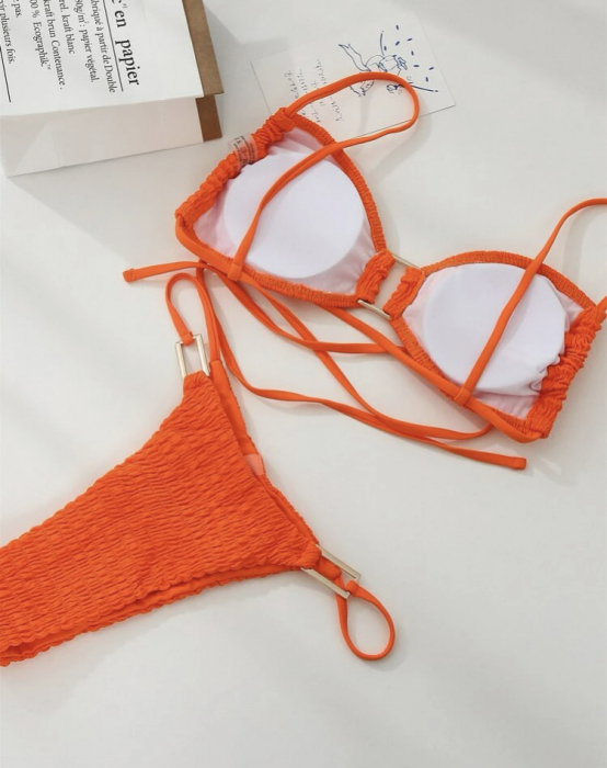 Costum de baie din 2 piese, cu snur [2]