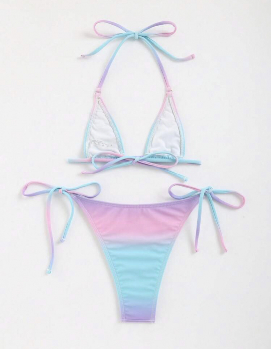 Costum de baie din 2 piese, cu snur [3]