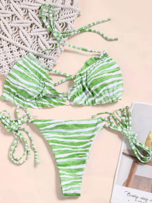 Costum de baie din 2 piese, cu snur [2]