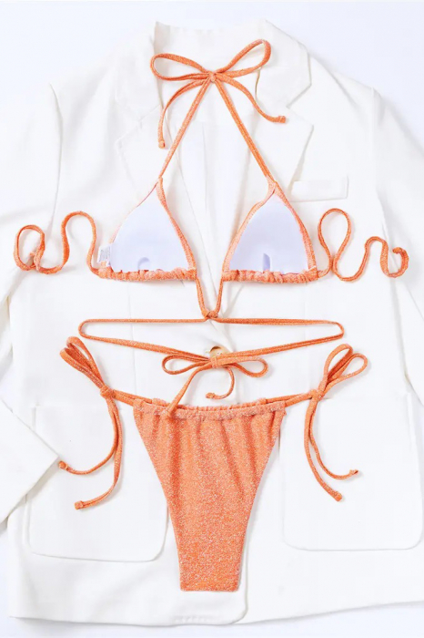 Costum de baie din 2 piese, cu snur [4]