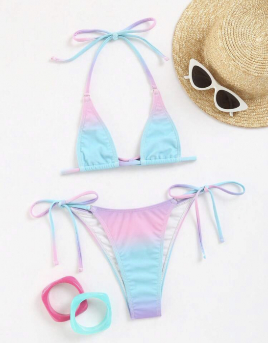 Costum de baie din 2 piese, cu snur [4]