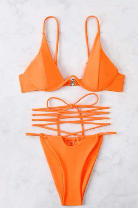 Costum de baie din 2 piese, cu snur reglabil [5]