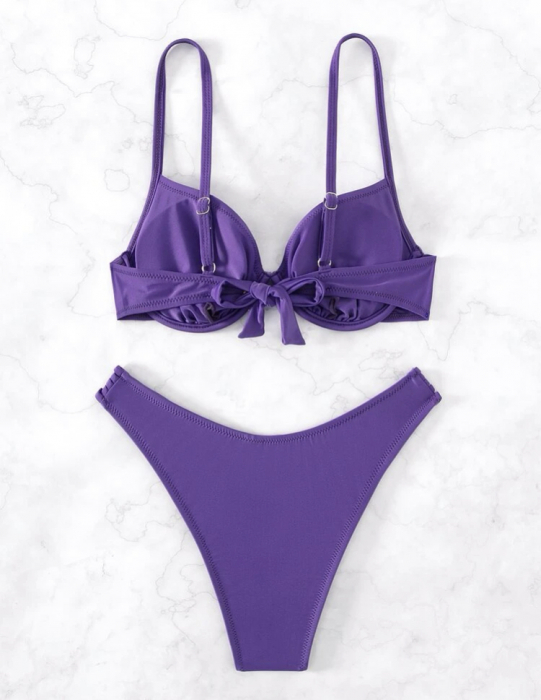 Costum de baie din 2 piese, cu strasuri [4]