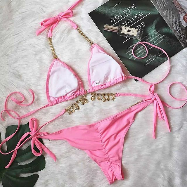 Costum de baie din 2 piese, cu accesorii metalice [2]