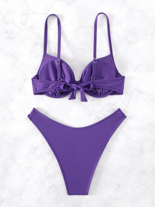 Costum de baie din 2 piese, cu strasuri [4]