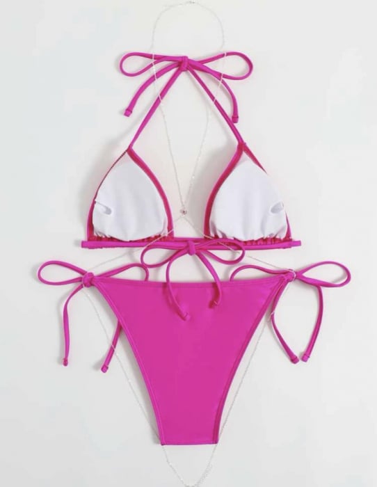 Costum de baie din 2 piese, fucsia [4]