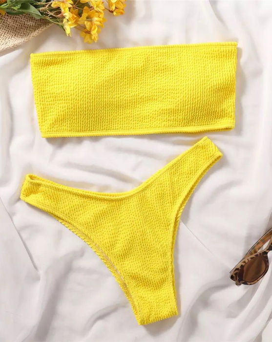 Costum de baie din 2 piese, galben [3]
