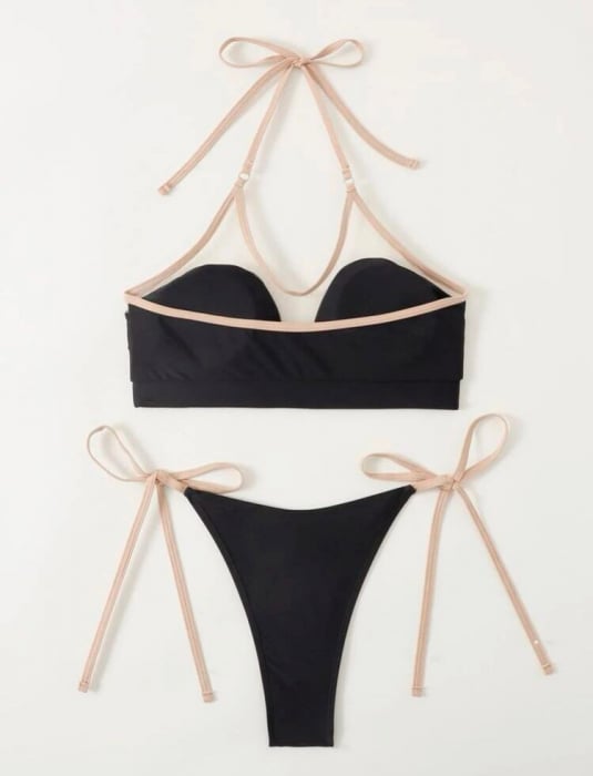 Costum de baie din 2 piese, negru [2]