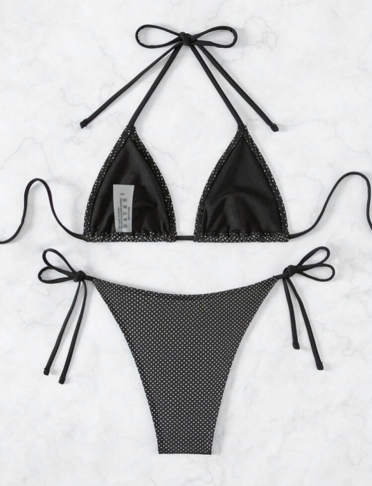 Costum de baie din 2 piese, negru [3]