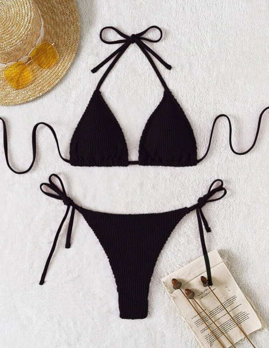 Costum de baie din 2 piese, negru [2]