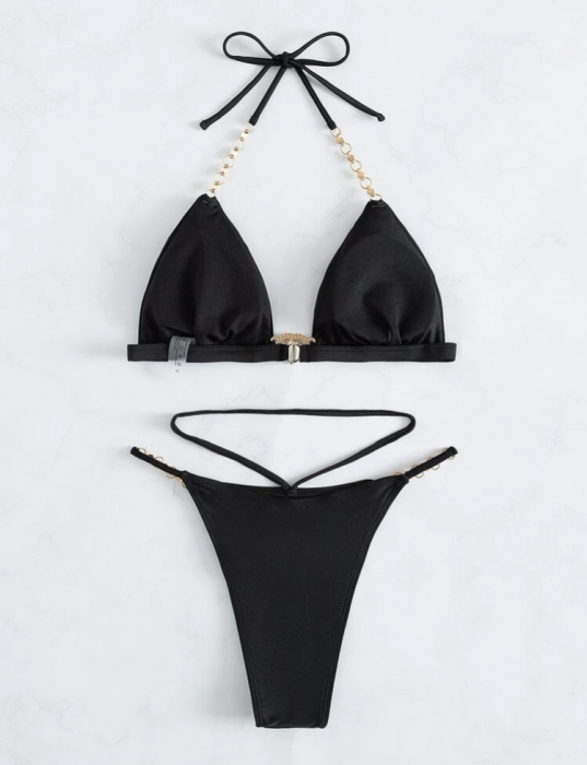 Costum de baie din 2 piese, negru [3]