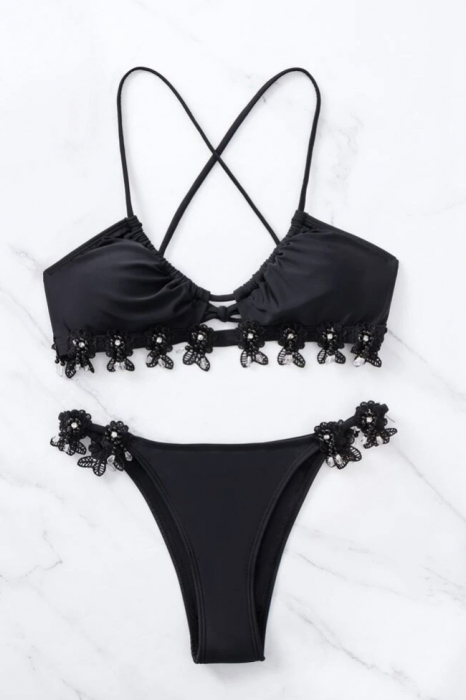 Costum de baie din 2 piese, negru [4]