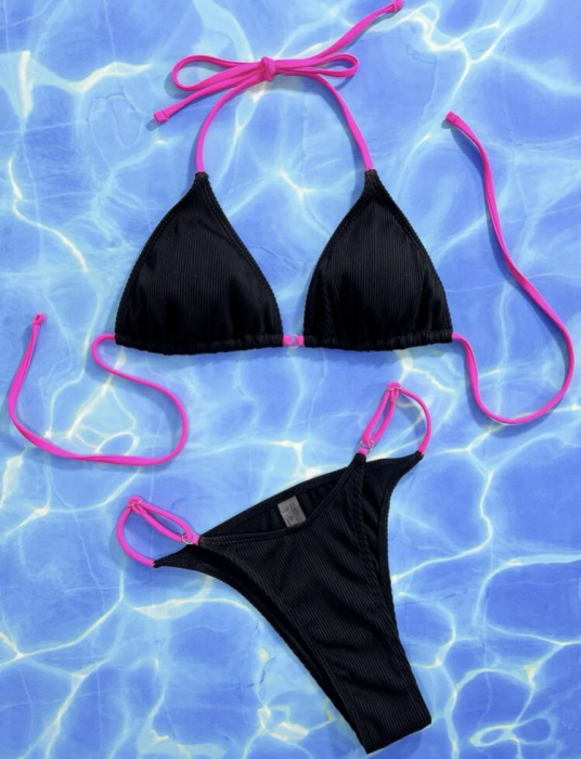 Costum de baie din 2 piese, negru [3]