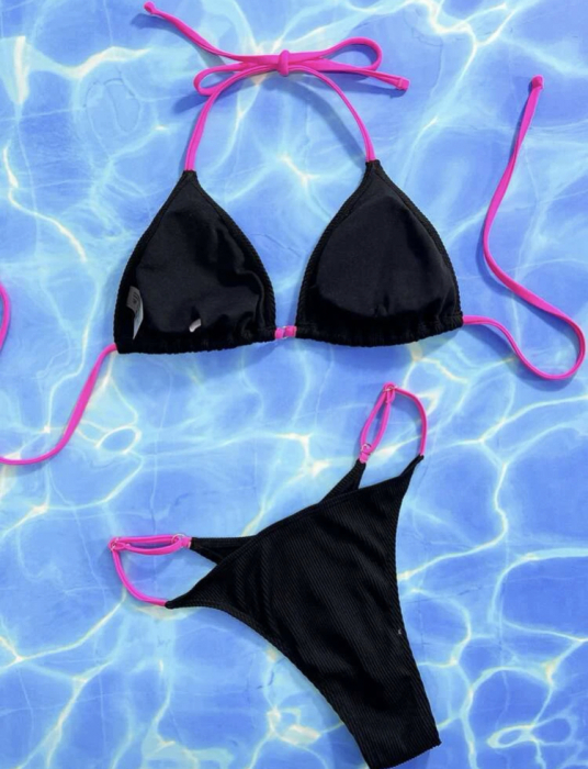 Costum de baie din 2 piese, negru [2]