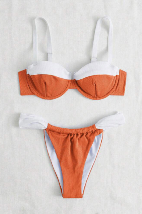 Costum de baie din 2 piese, portocaliu [3]