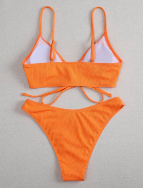 Costum de baie din 2 piese, portocaliu [2]