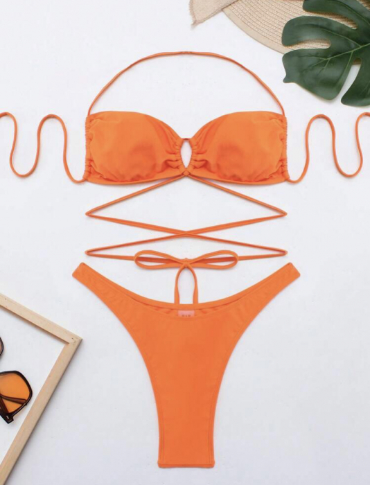 Costum de baie din 2 piese, portocaliu [4]