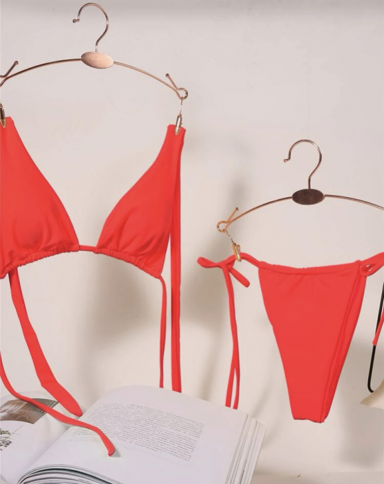 Costum de baie din 2 piese, rosu [3]