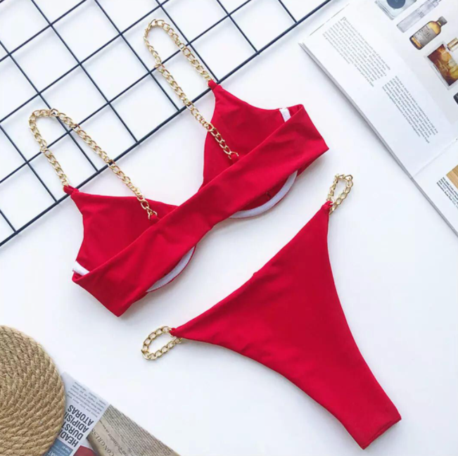 Costum de baie din 2 piese, rosu [2]