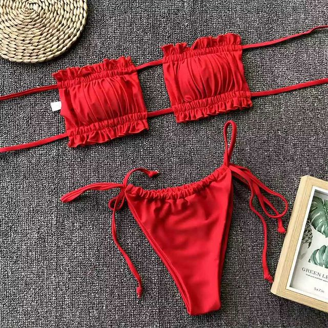 Costum de baie din 2 piese, rosu [2]