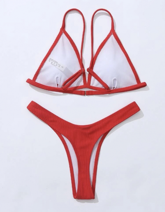 Costum de baie din 2 piese, rosu [3]