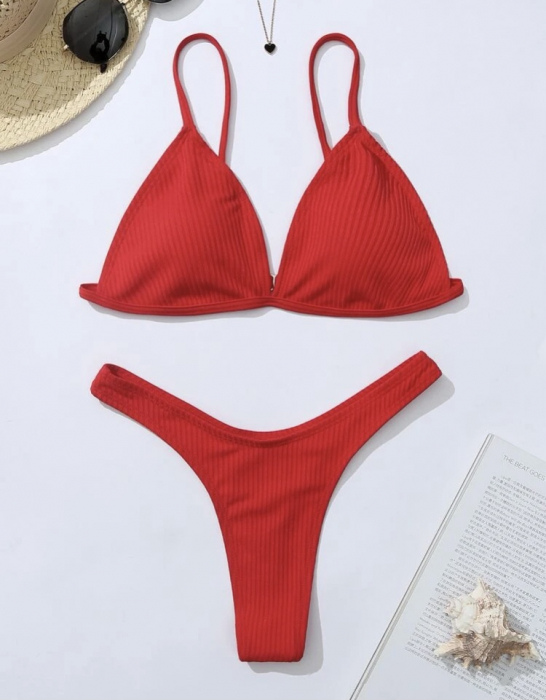 Costum de baie din 2 piese, rosu [4]