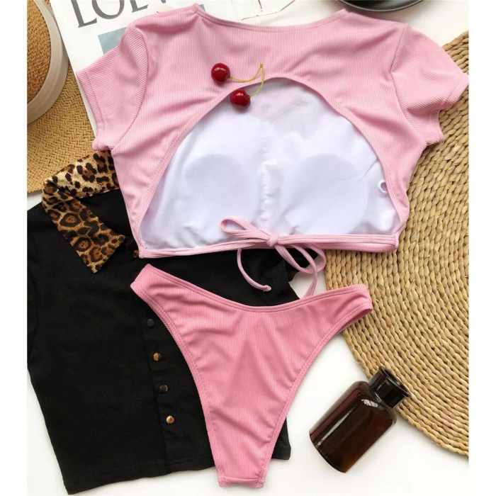 Costum de baie din 2 piese, roz [3]