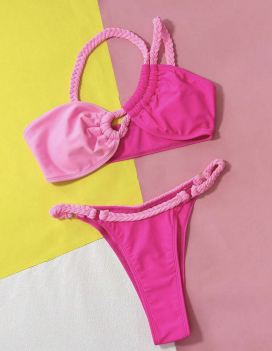 Costum de baie din 2 piese, roz [3]